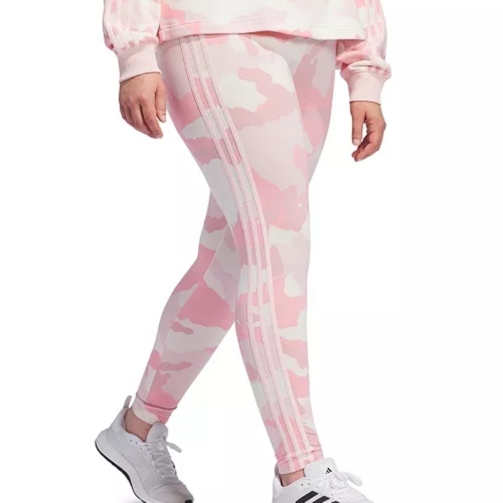 Adidas Plus Size Camo Print Three Stripe Leggings 1X 2X